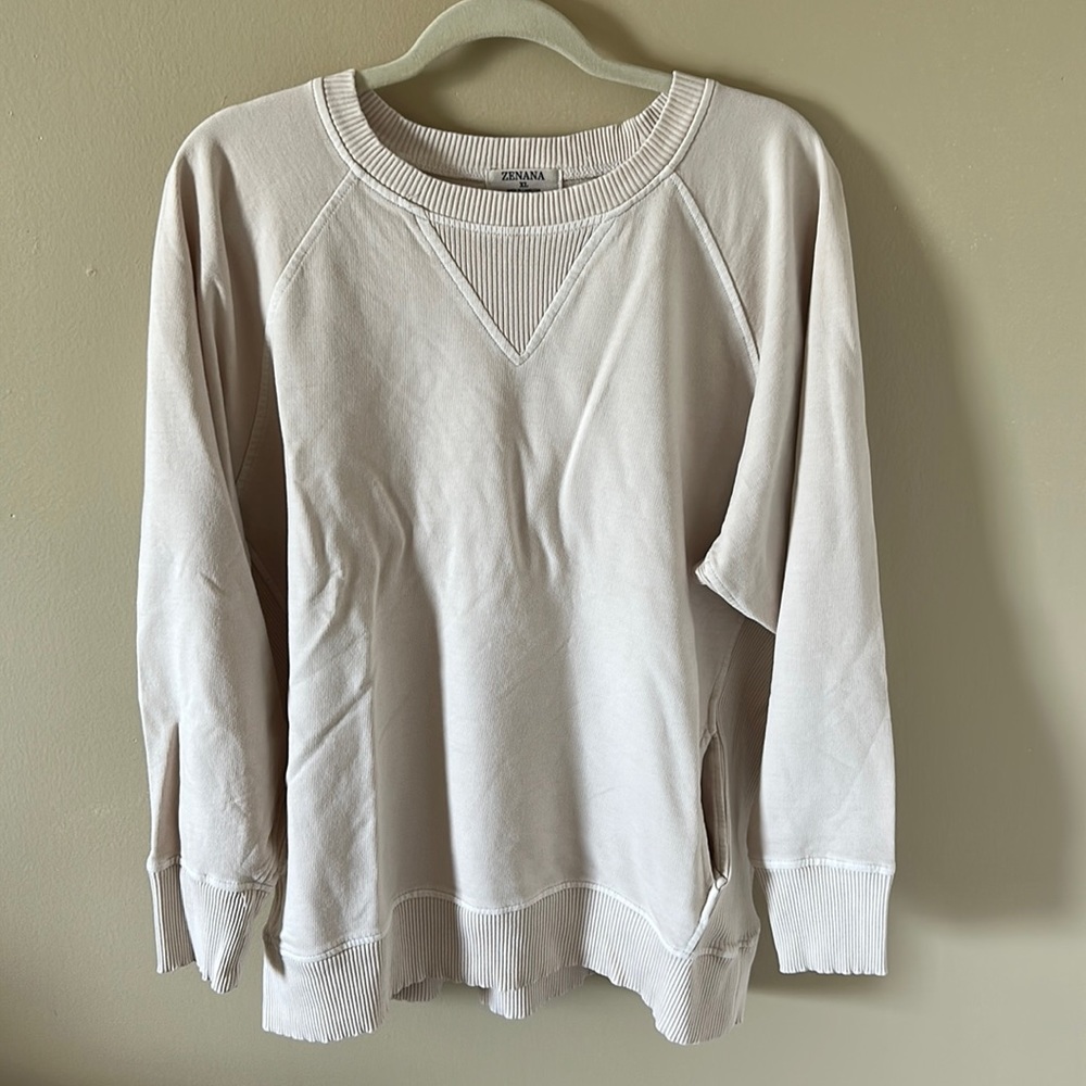 Zenana French terry sweatshirt with pockets size XL